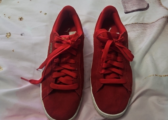 Puma Shoes - Puma Vibrant Red Suede Shoes